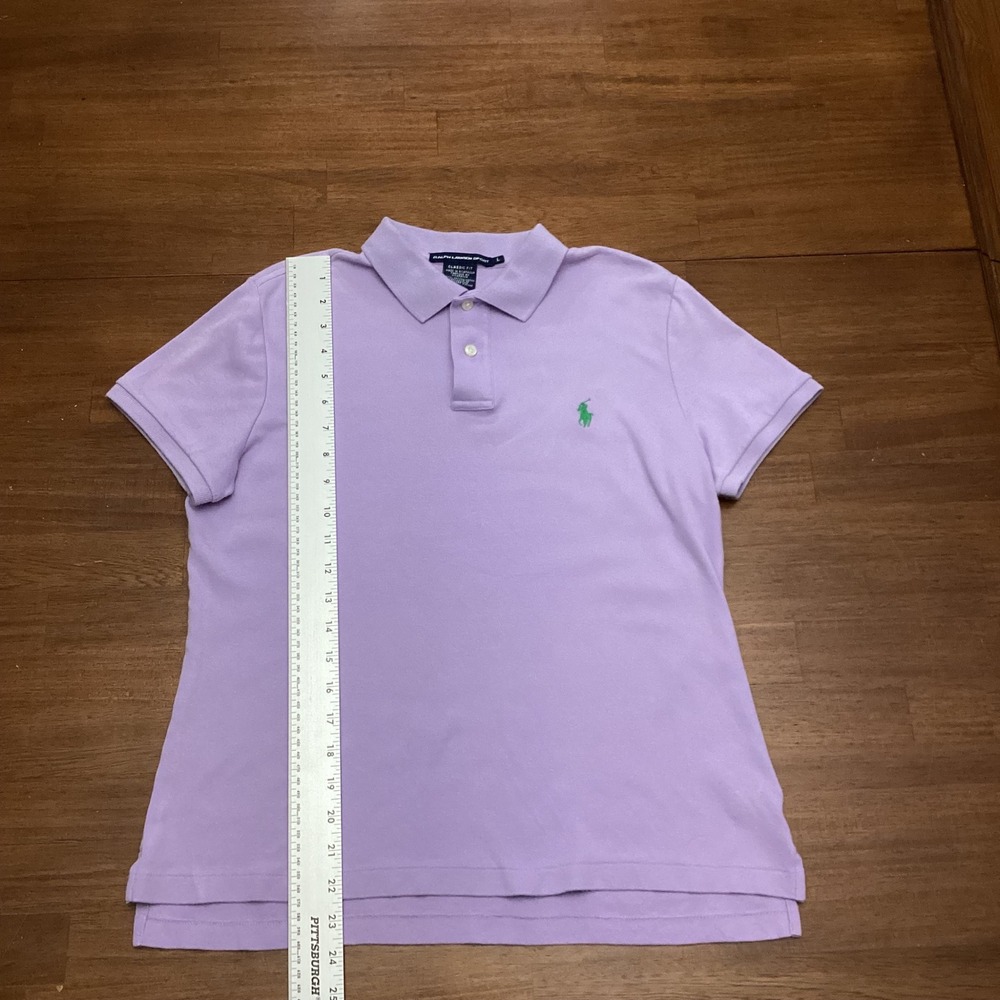 Ralph Lauren Sport Womens Purple Classic Fit Cotton Mesh Polo Shirt Large - Picture 6 of 7
